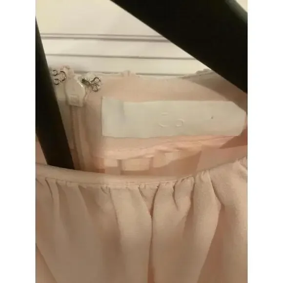 Co Women's Pink Blouse Size XS Jewel Neckline Flowy - Picture 3 of 4